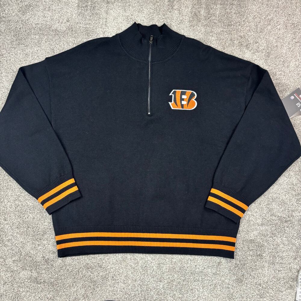 NWT! NFL Cincinnati Bengals Women's 1/4 zip sweater size XL